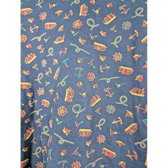 Vintage 80s Lands End Women Shorts Shirt Set Large Summer Made in USA Nautical - Picture 6 of 9